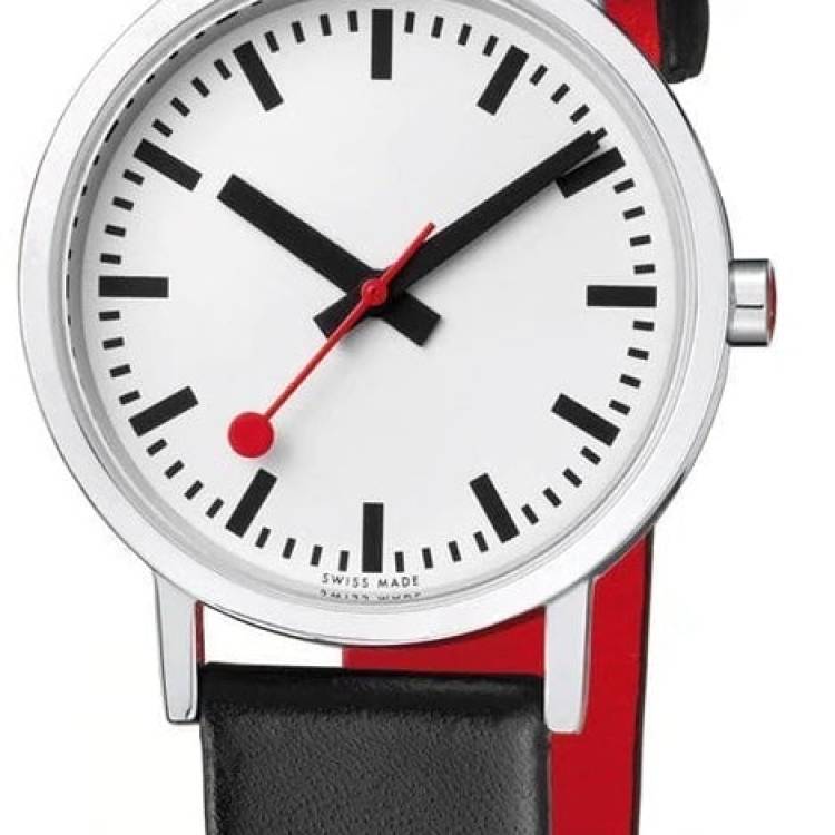 Mondaine Watch Classic Vegan Pure Grape Leather - White