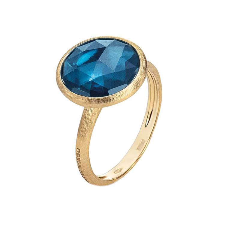 Marco Bicego Jaipur 18ct Yellow Gold Blue Topaz Ring - K