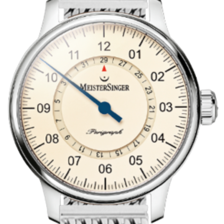 MeisterSinger Watch Perigraph Milanaise Bracelet - Cream