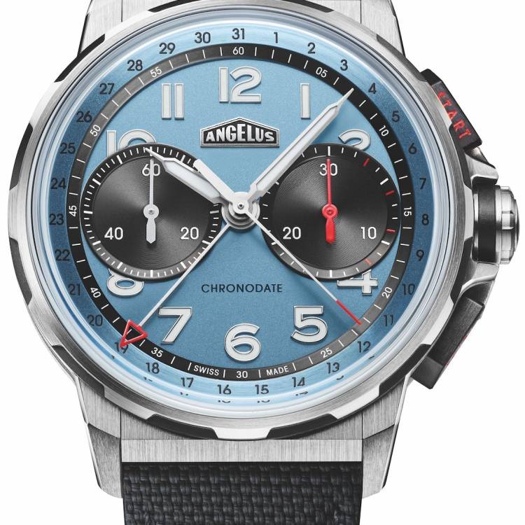 Angelus Watch Chronodate Titanium Storm Blue Rubber