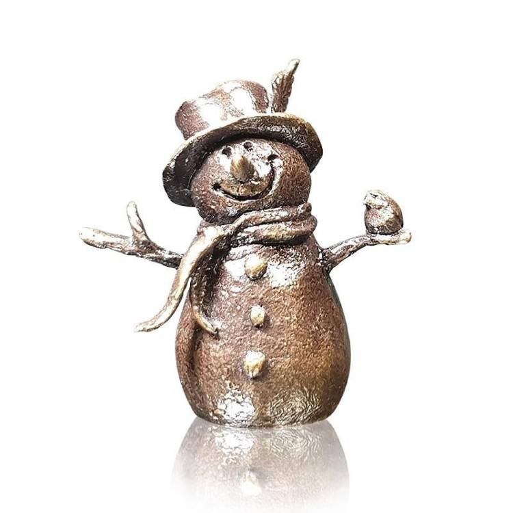 Art In Bronze Snowman Figurine