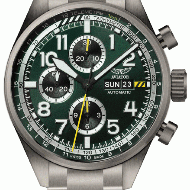 Aviator Watch Airacobra Chrono Auto Mens - Green