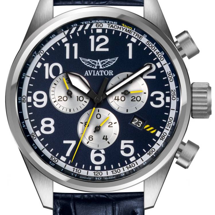 Aviator Watch Airacobra Chrono Mens - Blue