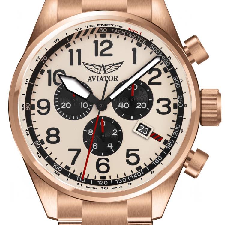 Aviator Watch Airacobra Chrono Mens - Cream