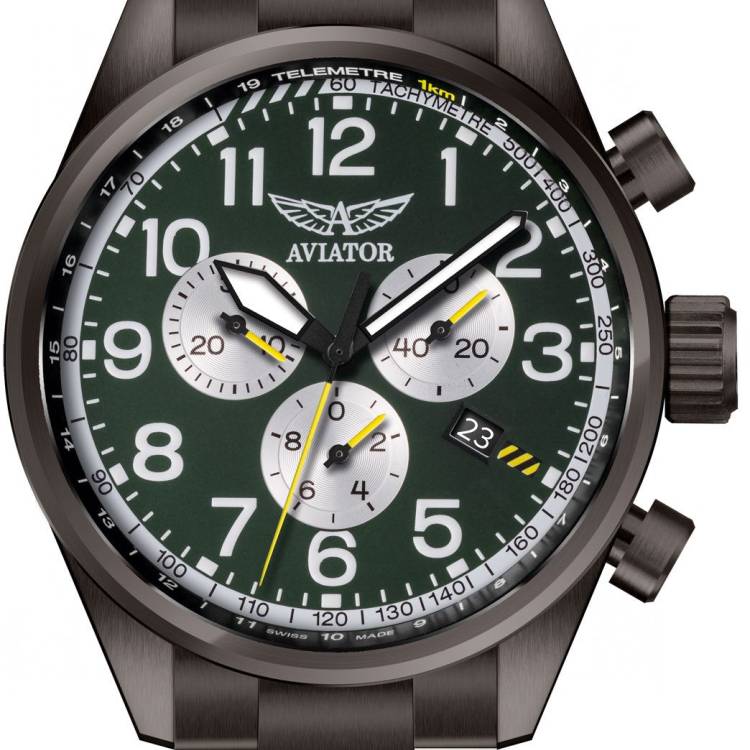 Aviator Watch Airacobra Chrono Mens - Green