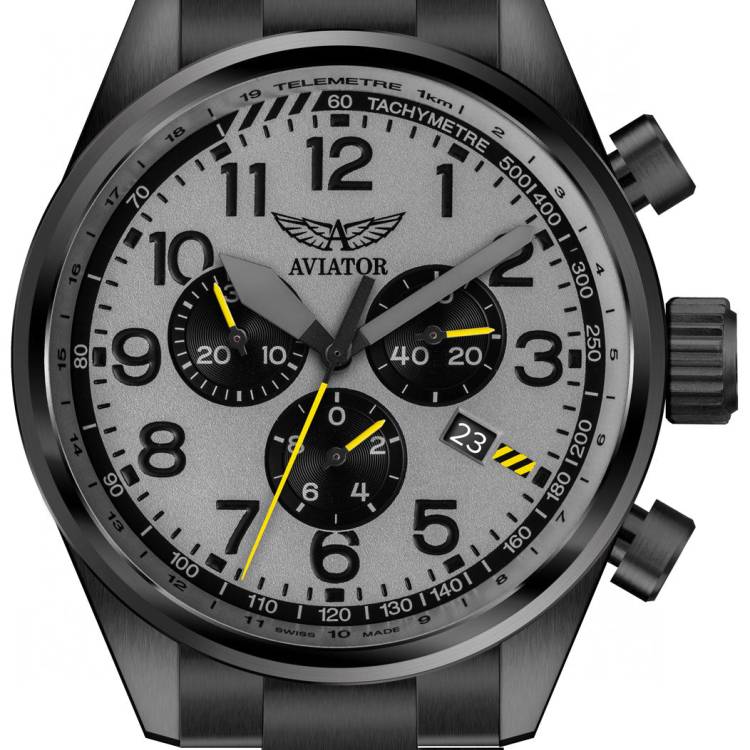 Aviator Watch Airacobra Mens - Silver