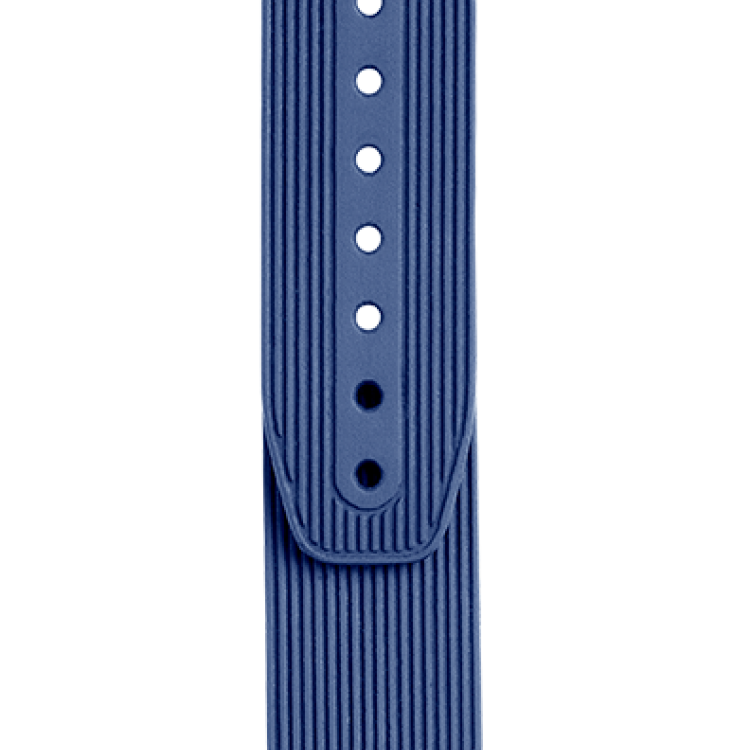 Bell & Ross Strap BR 05 Grooved Rubber Blue - Blue