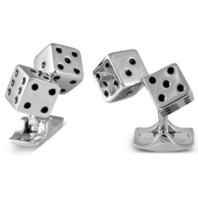 Deakin & Francis Cufflinks Dice - Silver