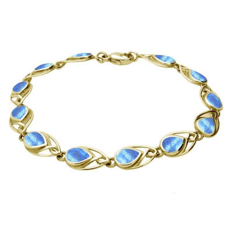 9ct Yellow Gold Moonstone Celtic Pear Shaped Bracelet