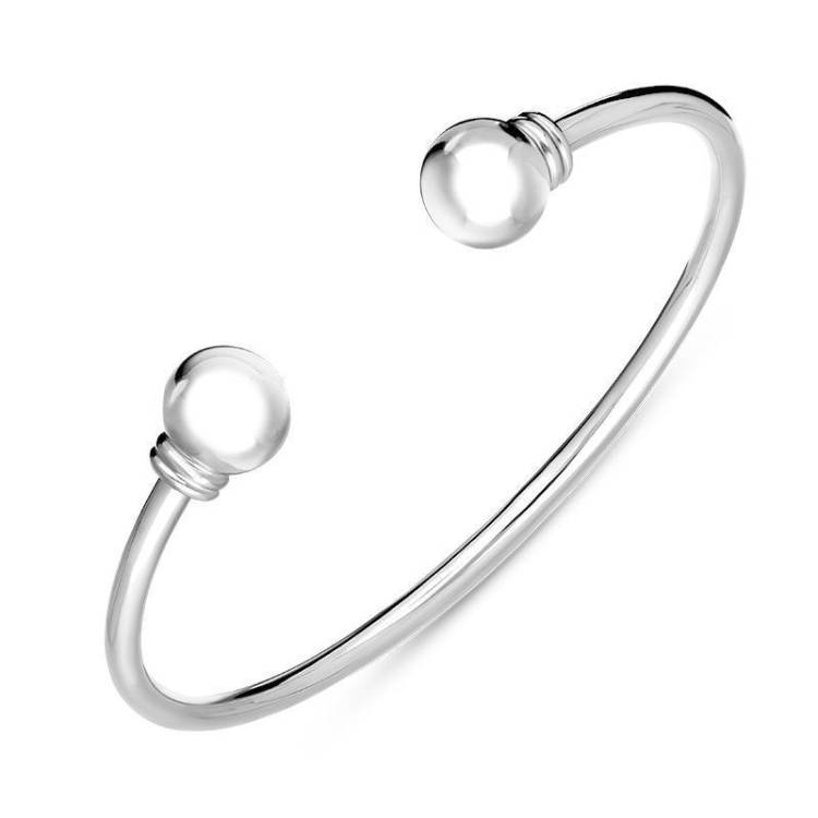 Sterling Silver Small Plain Torc Bangle