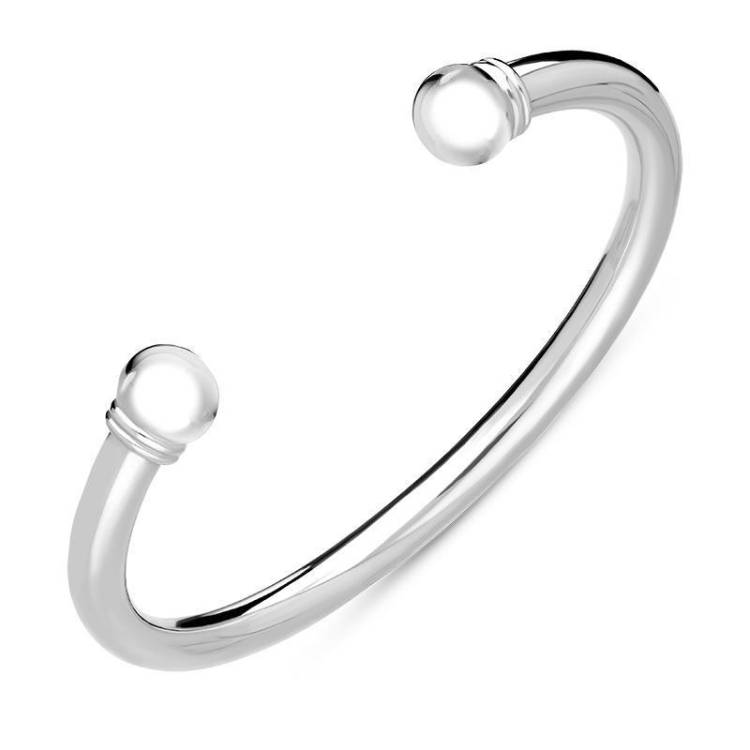 Sterling Silver Extra Large Plain Torc Bangle