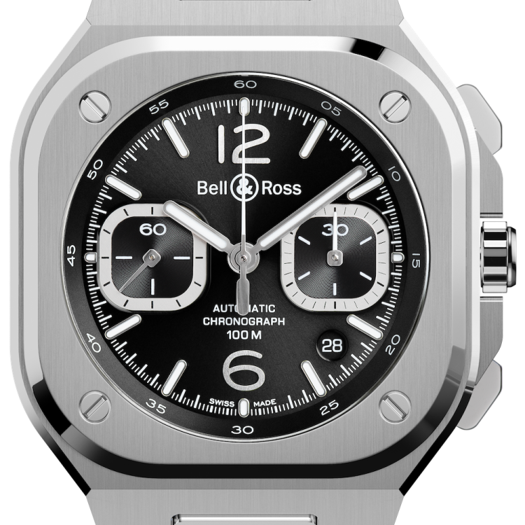 Bell & Ross Watch BR 05 Chrono Black Steel Bracelet