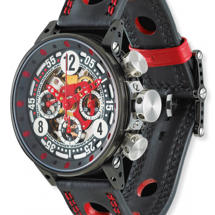 B.R.M. Watch V12-44 Sport Red Hands - Black