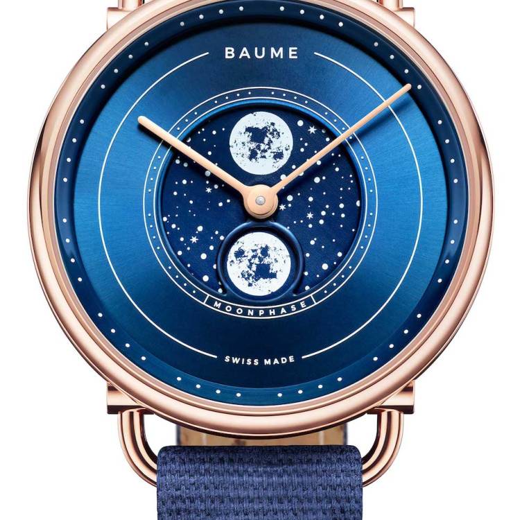 Baume Watch Quartz Moon Phase - Blue