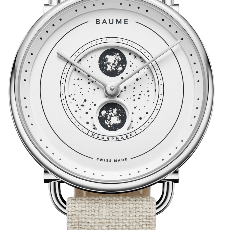 Baume Watch Quartz Moonphase - White