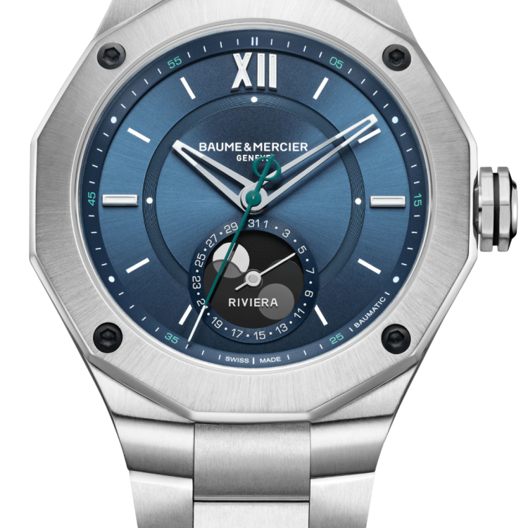 Baume et Mercier Watch Riviera Baumatic Moonphase Mens - Blue