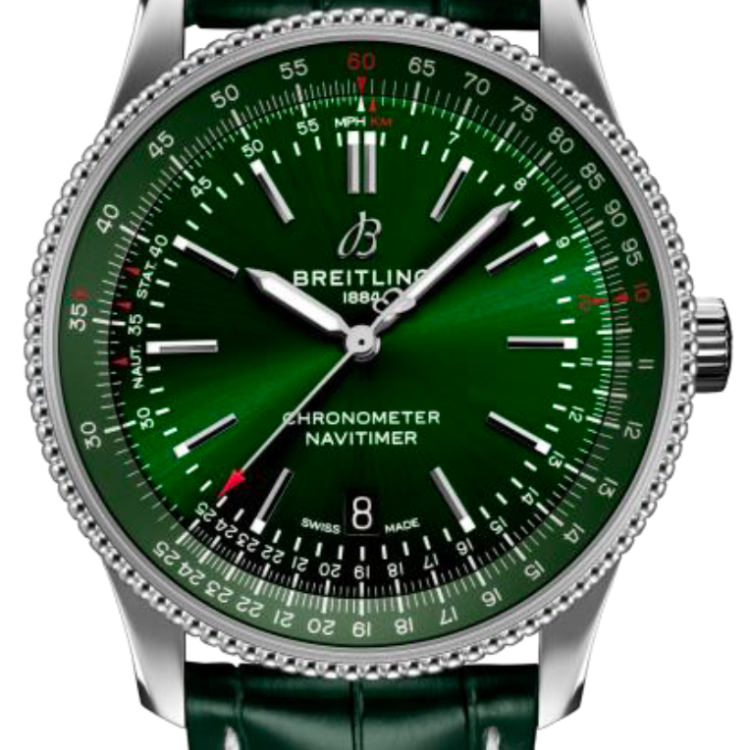 Breitling Watch Navitimer 1 Automatic 41 Green Croc Folding Clasp