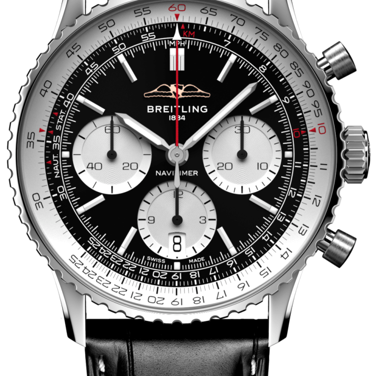 Breitling Watch Navitimer B01 Chronograph 41 Black Croc Folding Clasp