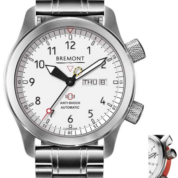Bremont Watch Martin Baker MBII White Orange Bracelet - White