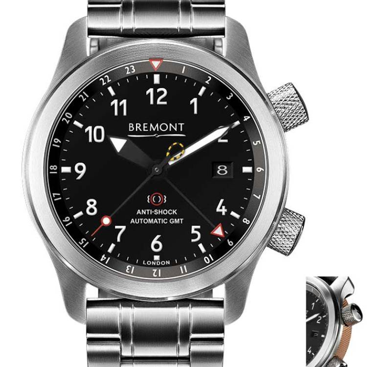Bremont Watch Martin Baker MBIII GMT Bronze Bracelet - Black