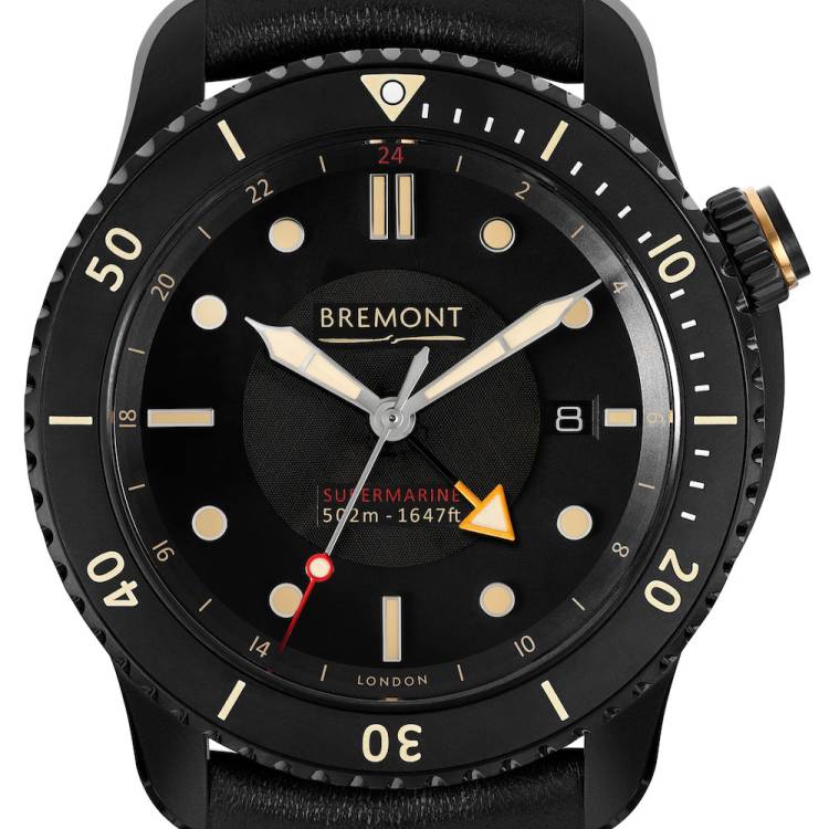 Bremont Watch Supermarine S502 Jet Vintage Strap - Black