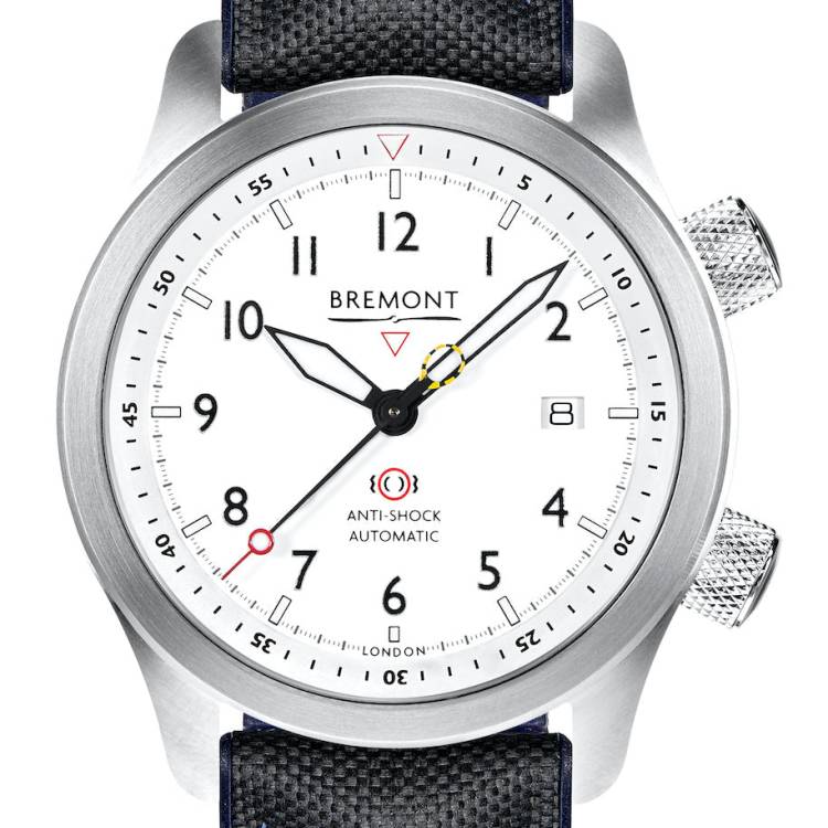 Bremont Watch MBII White Blue Barrel Closed Case Back - White
