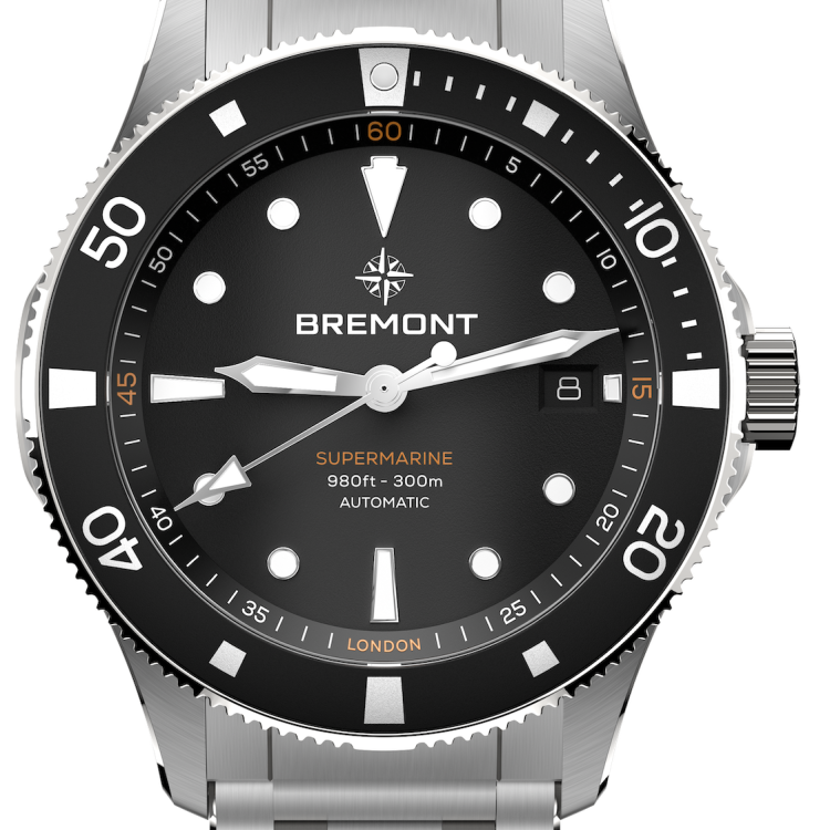 Bremont Watch Supermarine 300M Date Black Bracelet