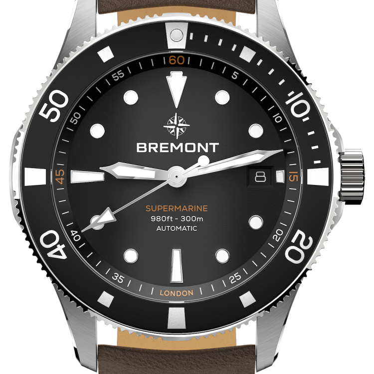 Bremont Watch Supermarine 300M Date Black Leather
