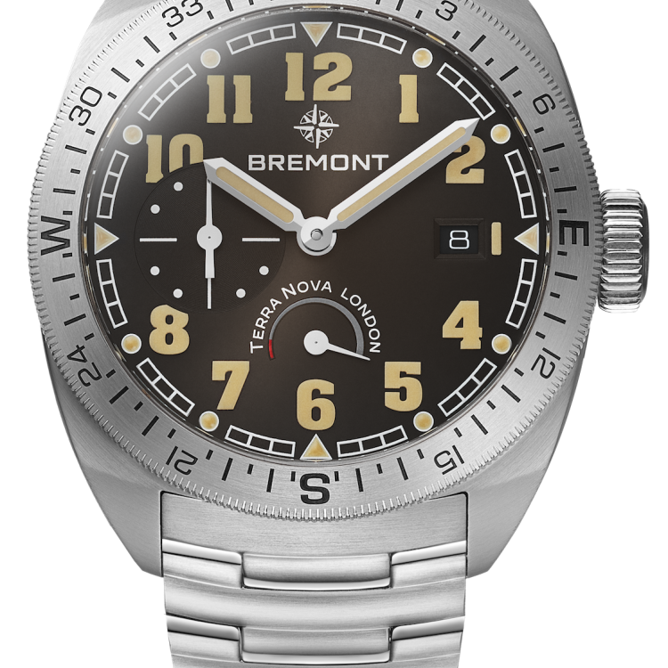 Bremont Watch Terra Nova 40.5 Turning Bezel Power Reserve Black Bracelet