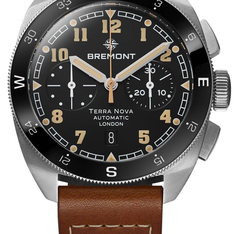 Bremont Watch Terra Nova 42.5 Steel Chronograph Leather