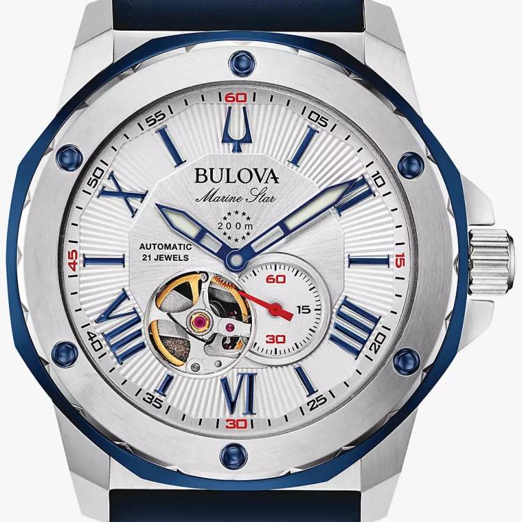 Bulova Watch Marine Star Mens - Silver