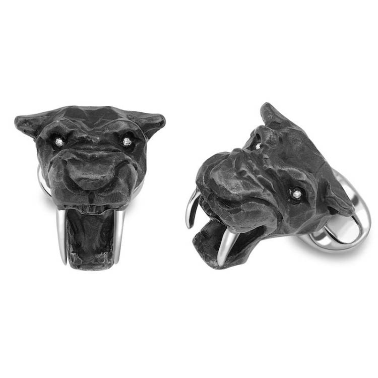 Deakin & Francis Cufflinks Black Saber Tooth Tiger - Black