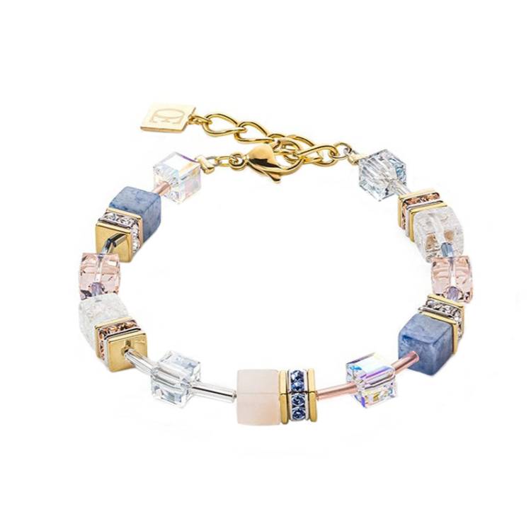 Coeur De Lion GeoCUBE Iconic Precious Light Blue Bracelet - Silver