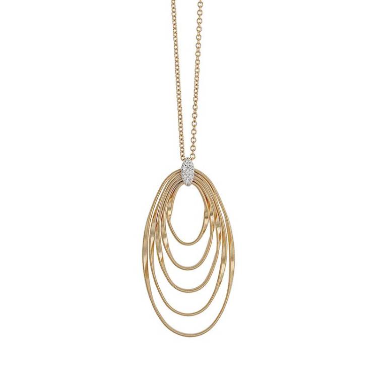Marco Bicego Marrakech Onde 18ct Yellow Gold Diamond Pendant Long Necklace