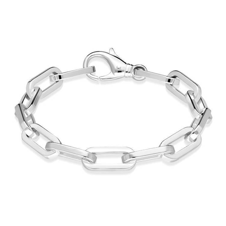 Sterling Silver Heavy Oval Link Bracelet D