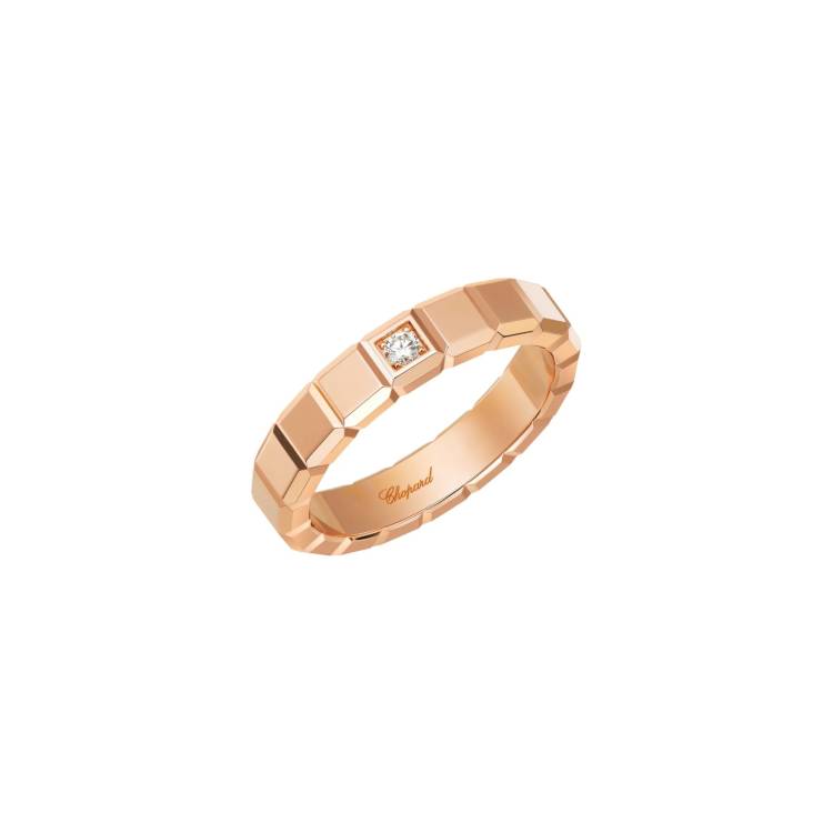 Chopard Ice Cube 18ct Rose Gold Diamond Medium Ring - 56