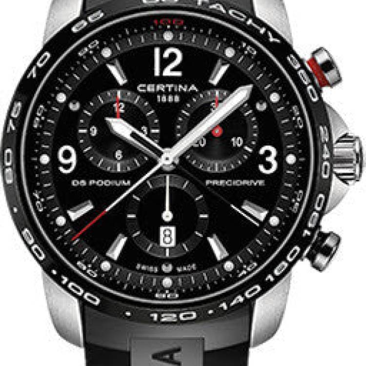 Certina Watch DS Podium Big Size Chrono 1/100 Sec Quartz - Black