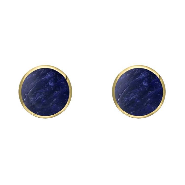 9ct Yellow Gold Sodalite 5mm Classic Small Round Stud Earrings