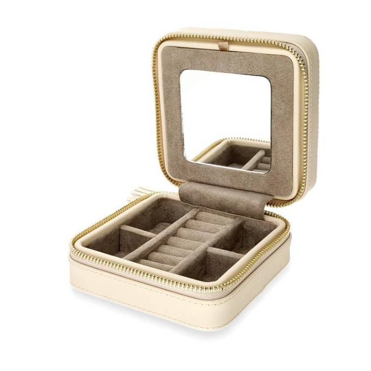 C W Sellors Jewellery Travel Case - Cream