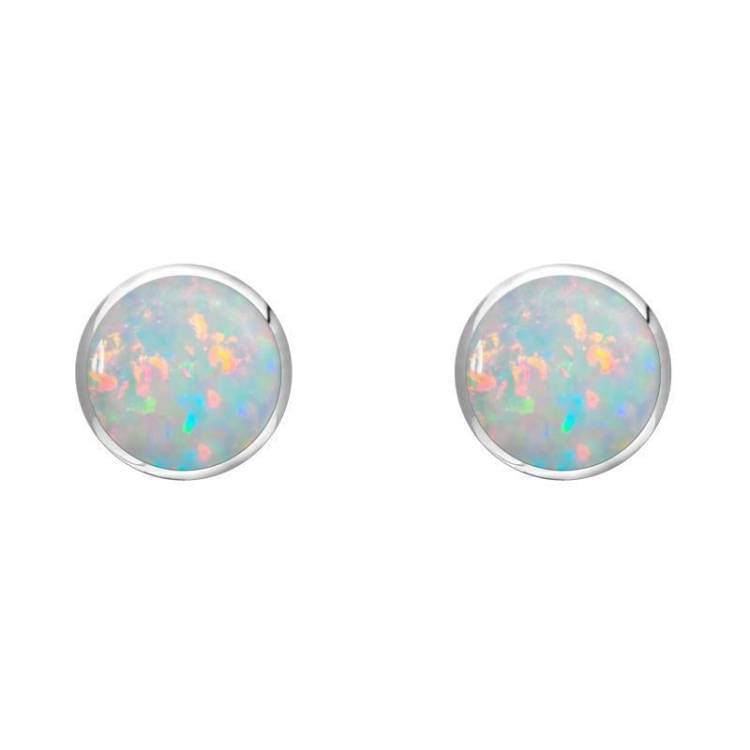 Sterling Silver Opal 5mm Classic Small Round Stud Earrings