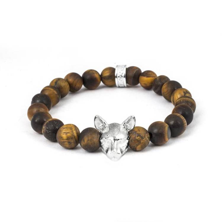 Cat Fever Sterling Silver Tiger's Eye Siamese Bracelet