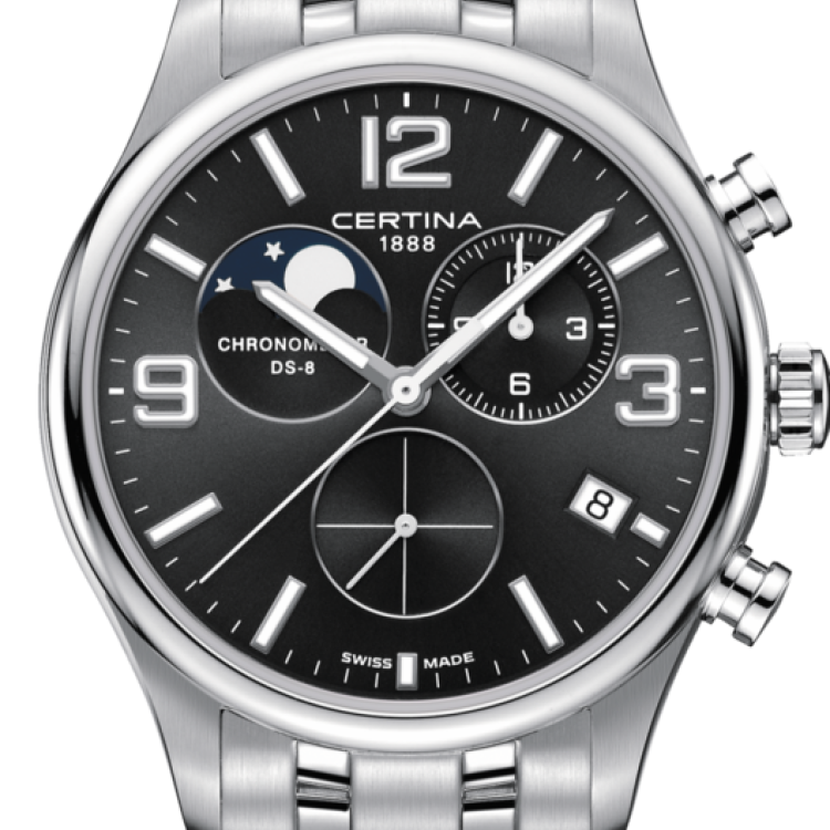 Certina Watch DS-8 Moon Phase - Black