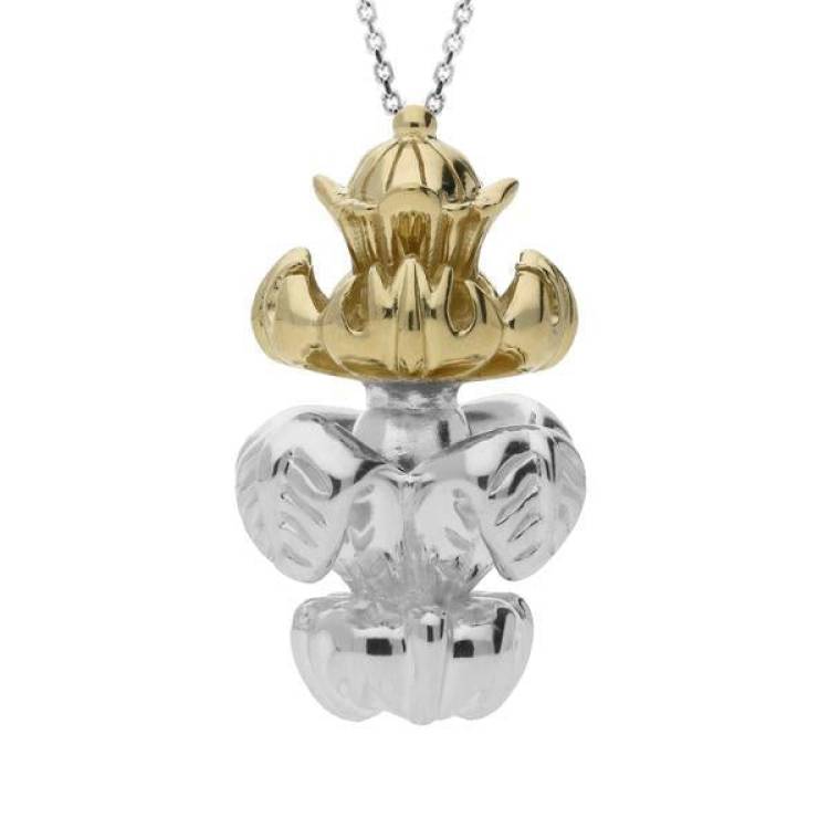 Sterling Silver Large Baroque Necklace - Silver