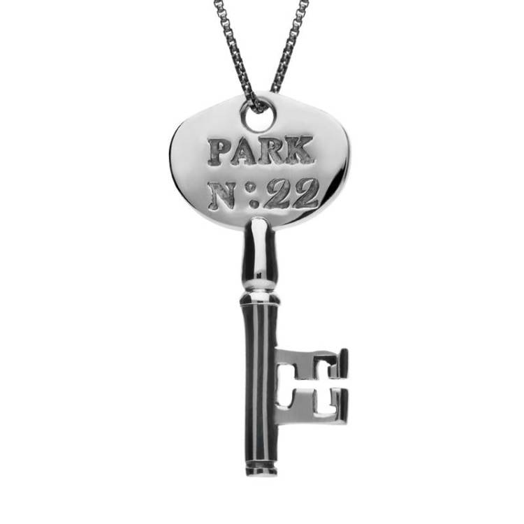 Sterling Silver Chatsworth No. 22 Key Necklace - Silver