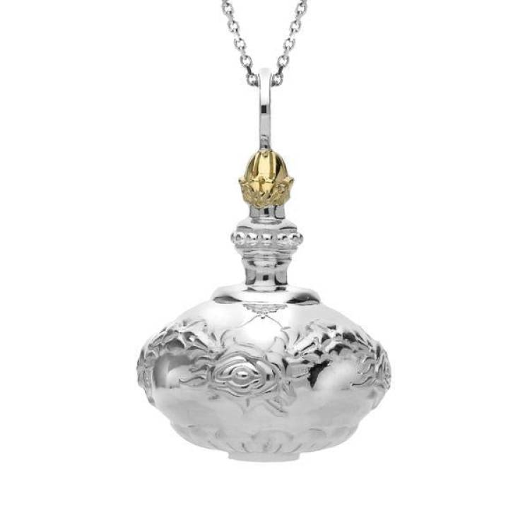 Chatsworth Renewed Sterling Silver Round Ornamental Large Necklace - Silver