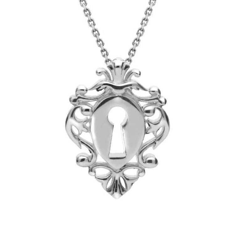 Sterling Silver Filigree Chatsworth Keyhole Small Necklace D