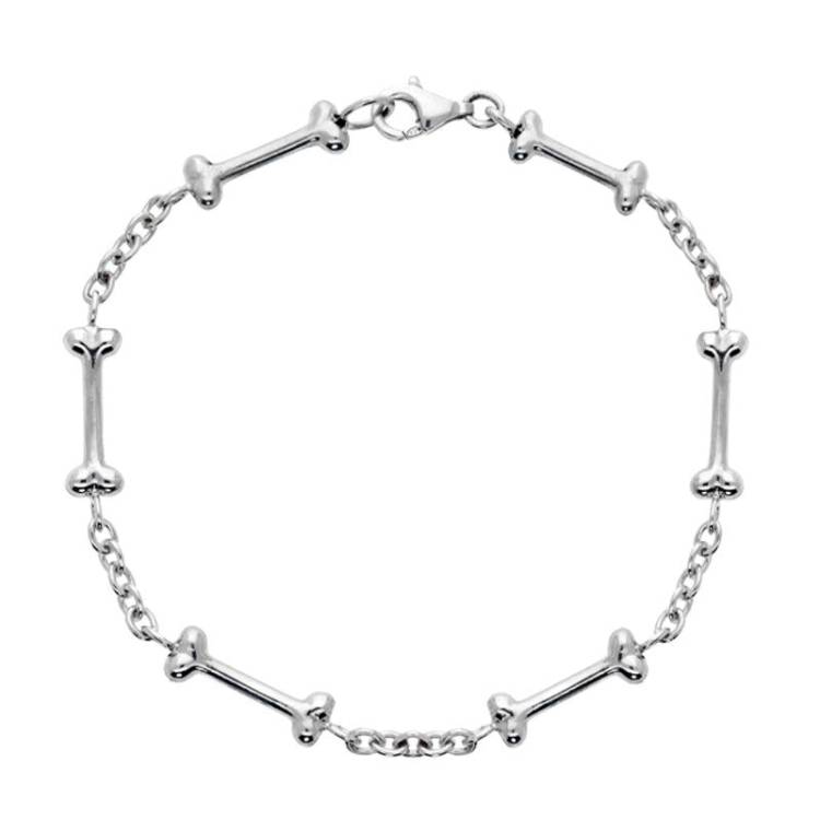 Chatsworth The Dog Sterling Silver Bone Chain Bracelet D - Silver