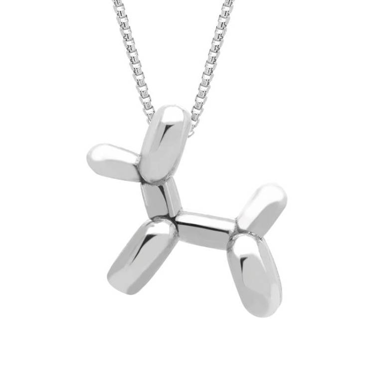 Chatsworth The Dog Sterling Silver Small Balloon Pendant - Silver