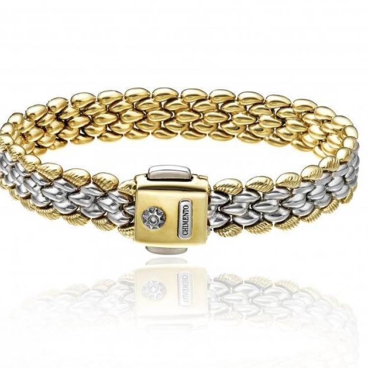 Chimento Double Airon 18ct Yellow White Gold Reversible Bracelet - 195mm