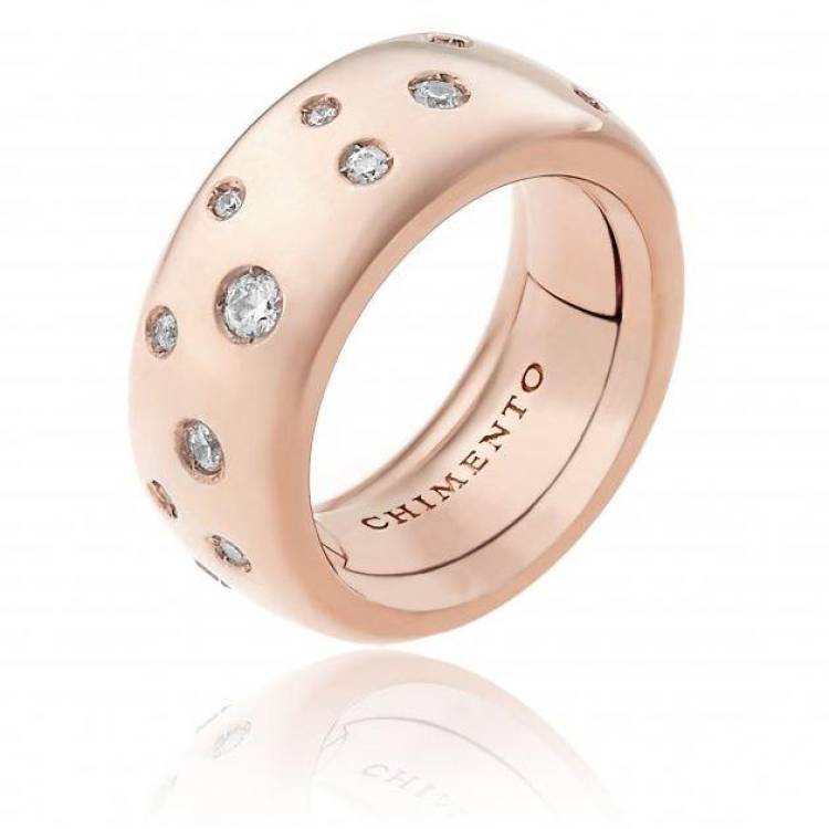 Chimento Forever 18ct Rose Gold Diamond Adjustable Size-Fit Extra Wide Ring - 140